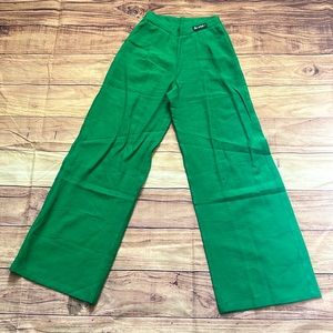 letter patched detail wide leg pants